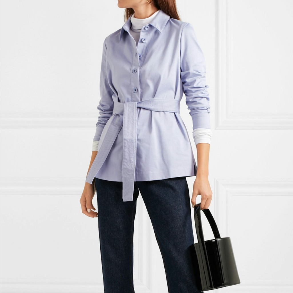 Staud Lilac Button Down Safari Jacket